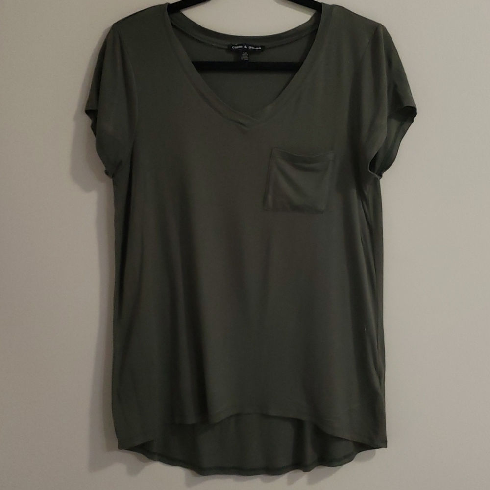 Olive green flowy t shirt